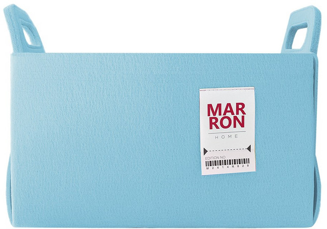 마롱즈 접이식 펠트 수납 바구니, 스카이블루, 1개