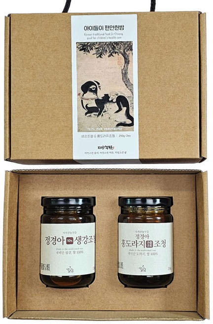 조청 2종 선물세트 무엿 무조청 생강청 도라지청 환절기 명절선물 출산선물 조카선물 지리산농부들, 동지섣달 무난하게 (무엿+무조청)+보자기 선물포장, 1개, 500g