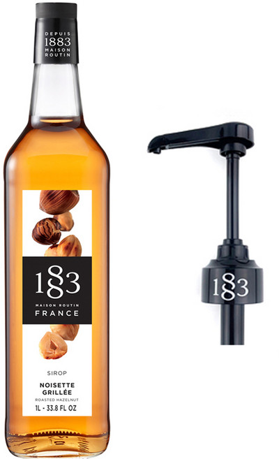 1883메종루틴 로스티드 헤이즐넛향 시럽 1L + 시럽펌프 세트, 1세트