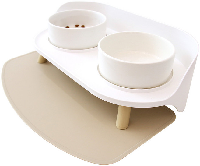 [국내산]그로미펫 반려동물 강아지 고양이 실리콘 식기매트, 1개, 크림