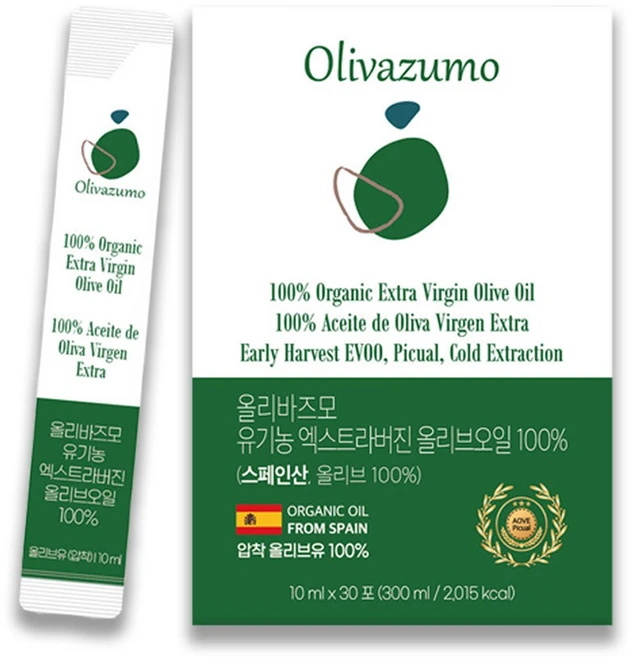 올리바즈모 유기농 엑스트라버진 올리브오일 100 % 스틱, 60개, 10ml - 쿠팡
