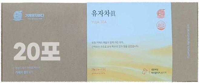 이십포 무농약 청정 유자차 티백 거제도재배, 1개, 20개입, 2.2g