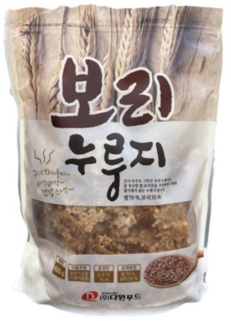 [주식회사 유일유통] 다원푸드 보리누룽지 600g 8봉 1박스, 8개