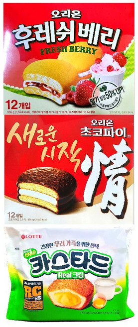DB유통/초코파이12P+카스타드10P+후레쉬베리12P, 1개