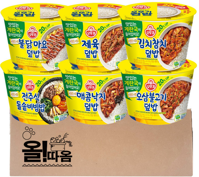 오뚜기 컵밥 6종 기획세트 2호(불닭마요+오삼불고기+제육+김치참치+전주식돌솥+매콤낙지), 1개