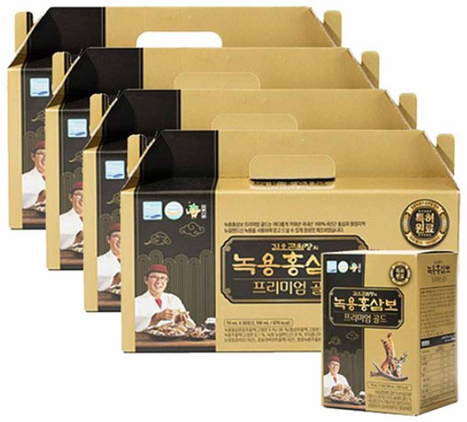[본사직송] 김오곤의 녹용 홍삼보 프리미엄 골드 100% 정품보증 최신제조, 2.1L, 4박스