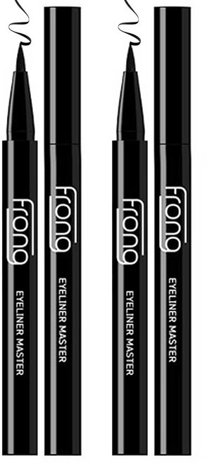 1+1 프롱 번짐없는 타투 펜 아이라이너, 1개, 블랙+블랙