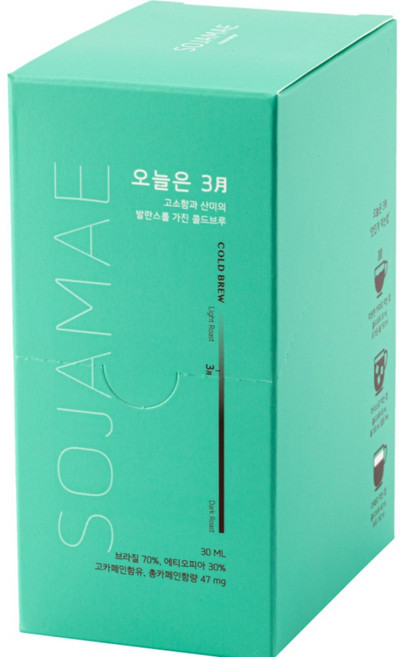 소자매커피 콜드브루 파우치세트 (30ml ) 원두커피 더치커피 아메리카노 원액, 30ml, 1개