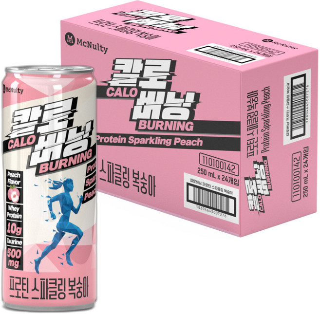 맥널티 칼로버닝 프로틴 스파클링 복숭아, 250ml, 24개