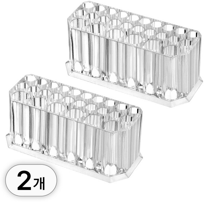 투데이리빙 1+1 메이크업 네일 브러쉬 거치대 화장품 속눈썹 브러시 네일붓 투명 꽂이 정리 보관함 정리함 붓거치대 브러쉬통 뷰티 소품, 2개, R98499Q(투명