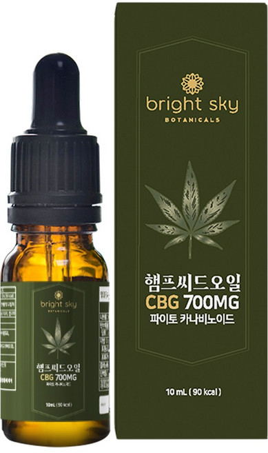 브라이트스카이 7% 카나비노이드 햄프씨드오일 CBD CBG 대마종자유 오일, 10ml, 1개