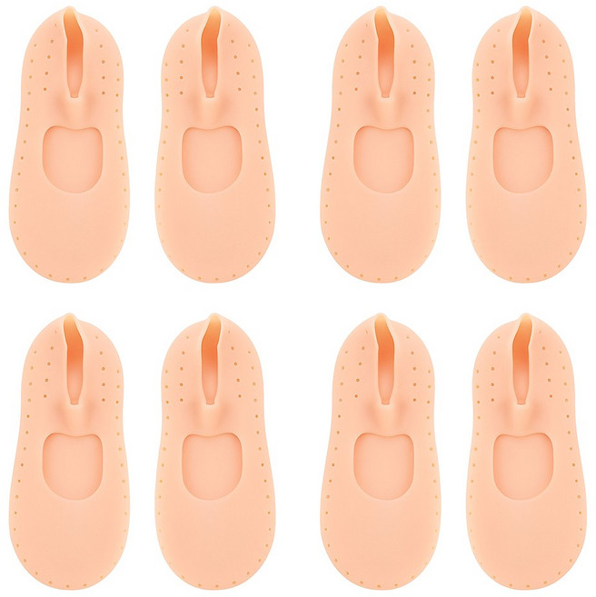 4켤레 세트 발 보호 보습 실리콘 양말 덧신 발꿈치 각질 굳은살 풋 케어 건조한 겨울 뒤꿈치 뒷꿈치 관리 남녀공용, R99767L(스킨 L, 1세트, 4개입