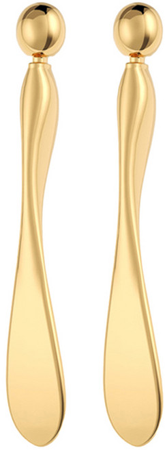 1+1 스파츌라 겸용 괄사 세트 눈마사지 화장품 스푼 일체형 얼굴 포인트 경락 스패츌러 주걱 크림 도구 스파출라 투웨이 기구 스페출러 지압 페이스 V라인 데일리 지압봉 롱 미용, R79143D(2개입, 1세트, 골드