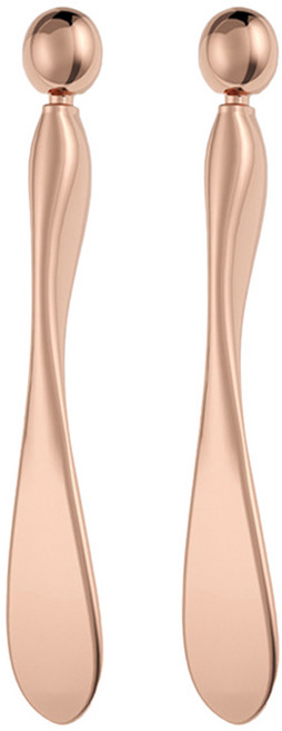 1+1 스파츌라 겸용 괄사 세트 눈마사지 화장품 스푼 일체형 얼굴 포인트 경락 스패츌러 주걱 크림 도구 스파출라 투웨이 기구 스페출러 지압 페이스 V라인 데일리 지압봉 롱 미용, R79143M(2개입, 1세트, 로즈골드