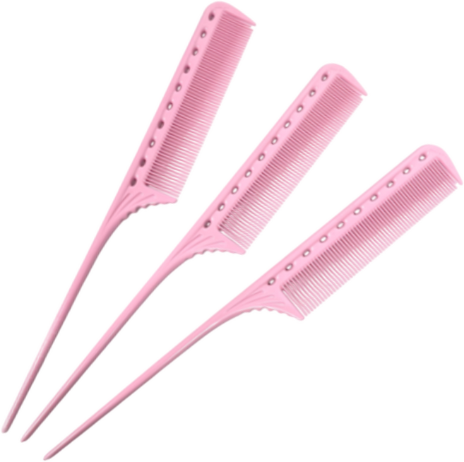 [빗나라 독점 출시] 와이에스박 YS-101 라일락 피치 꼬리빗 커트빗 머리빗, 1개