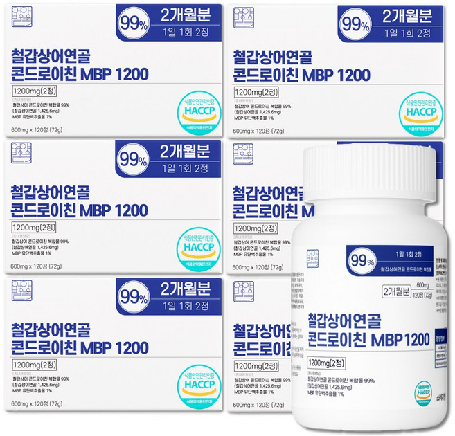 영양별곡 철갑상어 콘드로이친 1200 MBP 식약청 HACCP 인정, 120정, 6개