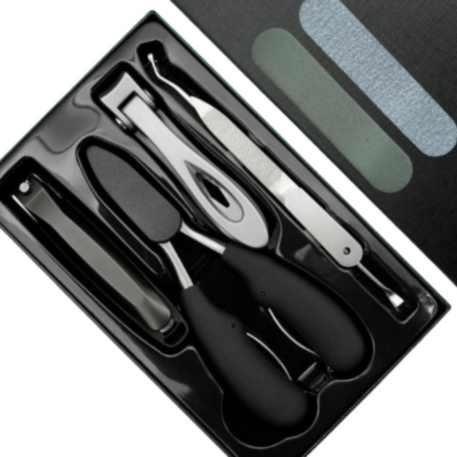 컴위즈 두꺼운 발톱깎이 7종세트 두꺼워진 발톱 손톱깎이 세트, 1개, 실버블랙