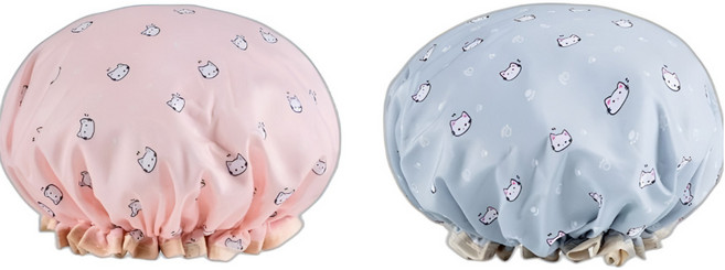 공감스타일 양면 방수 샤워 헤어캡 1+1, 2개, 핑크+블루