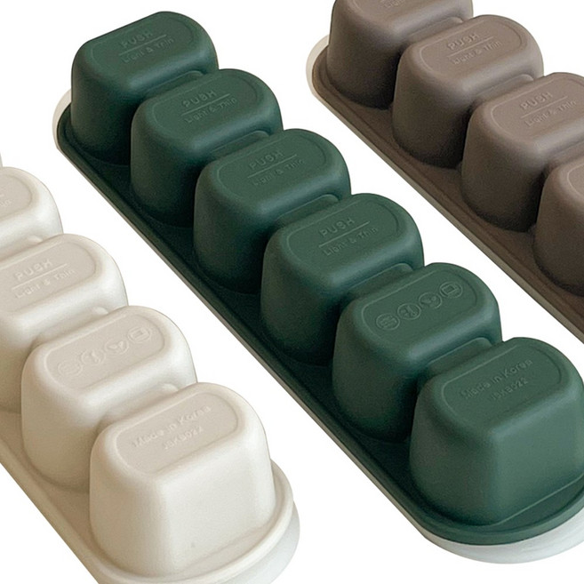 실리샵 국산 플래티넘 실리콘 멀티큐브 6구 (뚜껑포함) 얼음틀 냉동용기 이유식큐브, 1개, 멀티큐브 펄아이보리, 216ml