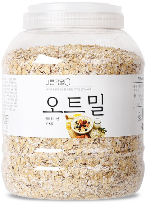 바른곡물 오트밀 PET, 2kg, 1개