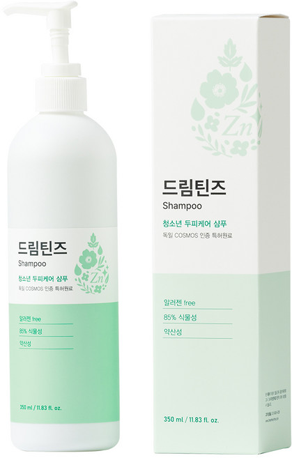 [성장기샴푸]+드림틴즈 청소년 두피케어 샴푸 320ml 1개 DREAM TEENS Shampoo 사춘기샴푸 정수리냄새케어 저자극약산성샴푸 비듬 피지 가려움 완화 두피열쿨링
