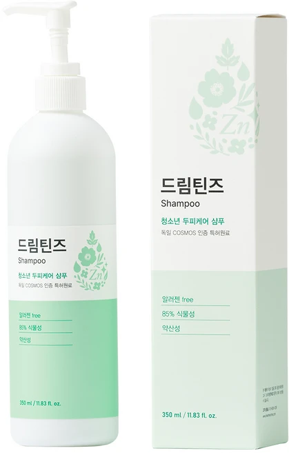 [성장기샴푸]+드림틴즈 청소년 두피케어 샴푸 320ml 1개 DREAM TEENS Shampoo 사춘기샴푸 정수리냄새케어 저자극약산성샴푸 비듬 피지 가려움 완화 두피열쿨링 - 쿠팡