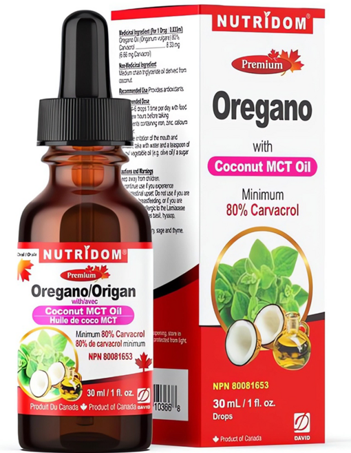 [국내배송] 캐나다 뉴트리돔 오레가노 오일 천연항생제 MCT 카바크롤 80% 30ml 1병, 1개