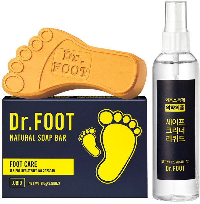닥터풋 발톱 발냄새 발각질 제거 무좀 발관리 향균 비누 풋스프레이 풋케어 세트, 1개