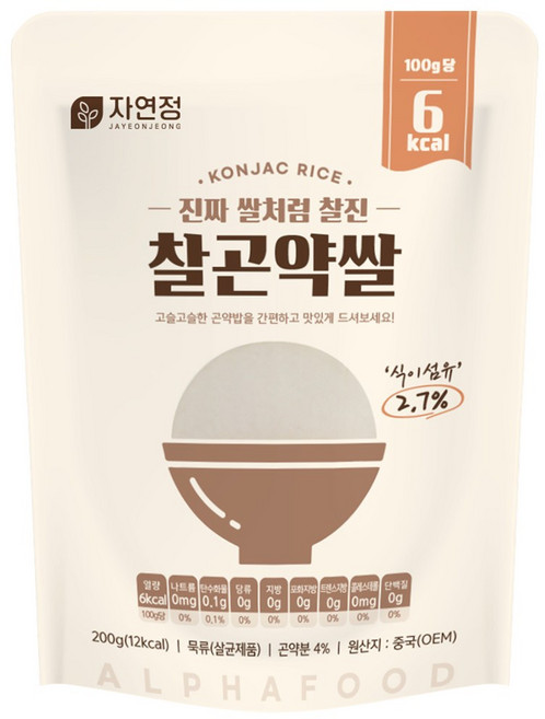 자연정 찰곤약쌀 200g 30개