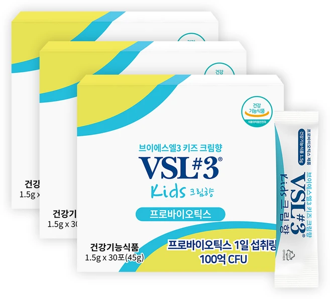 [VSL3] 키즈크림향 생유산균 30포, 90개, 1.5g - 쿠팡