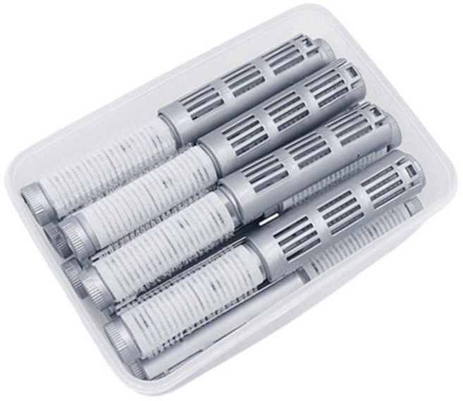 아디프로 고무줄이 필요없는 셀프 뿌리펌 파마 롯드 여성 헤어 볼륨펌 찍찍이 롯드, 1세트, 중형 16개입