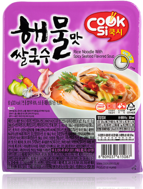 쿡시 쌀국수 한스코리아공식 해물맛 1BOX, 92g, 12개