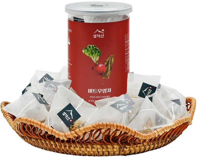 설약산 비트차와 우엉차를 하나의 티백에 함께 담은 비트우엉차 (구 설비차) 삼각티백 1.5g 30개입, 1개, 45g