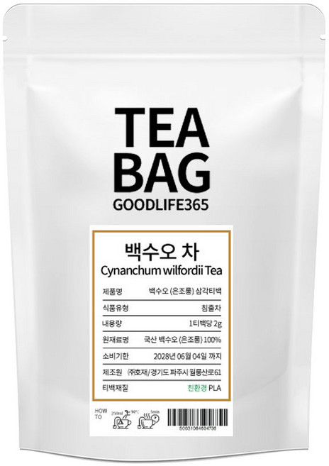 굿라이프365 백하수오 백수오 삼각티백 100개입 개당 2g, 1개