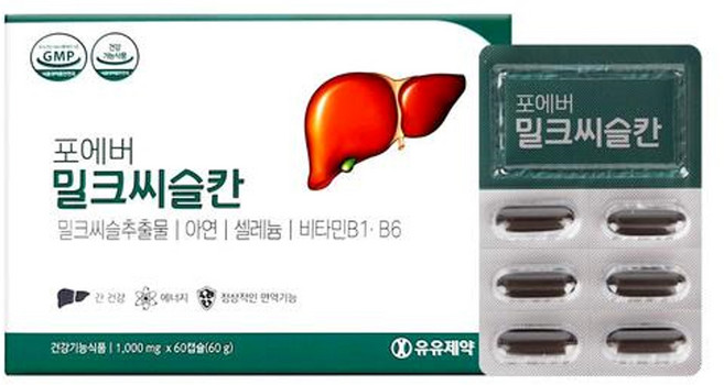 유유제약 포에버밀크씨슬 1000mg 60캡슐, 4개, 60정