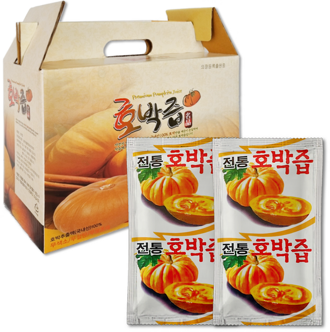 호박즙 1박스55포 할인행사 {2박스구매시 20팩 추가증정} 국내산 늙은호박즙, 55개, 100ml