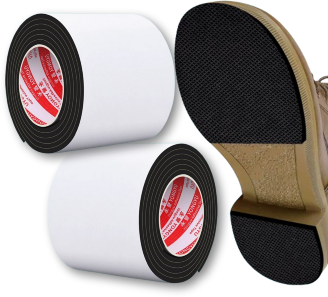 바잇마이 신발 운동화 구두 밑창 보강패드 뒷굽 수선 잘라쓰는 미끄럼방지 패치 10x100cm, 블랙, 2개