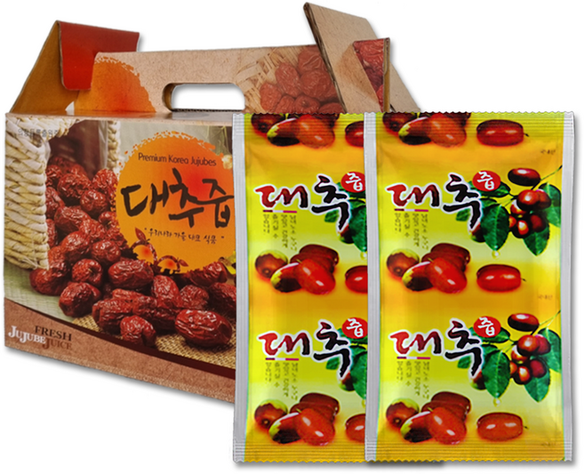 대추즙 1박스대용량100ml x 55포 / 할인행사 [ 2박스 구매시 + 20포 추가 ] 국내산 경산 대추진액, 55개, 100ml