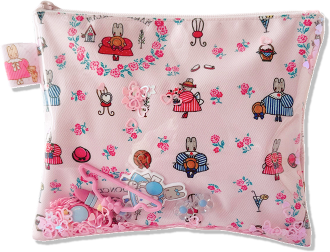 스페셜라이프 여성용 다용도 캐릭터 파우치, 핑크, 1개