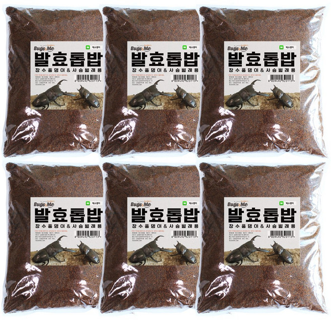 발효톱밥 2리터 ( 장수풍뎅이 사슴벌레 전용 곤충 톱밥), 6세트, 1개