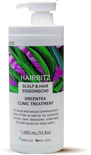 헤어비츠 탈모증상완화 그린티엔어성초 티트리트리트먼트 1 000ml 헤어에센스정품 증정