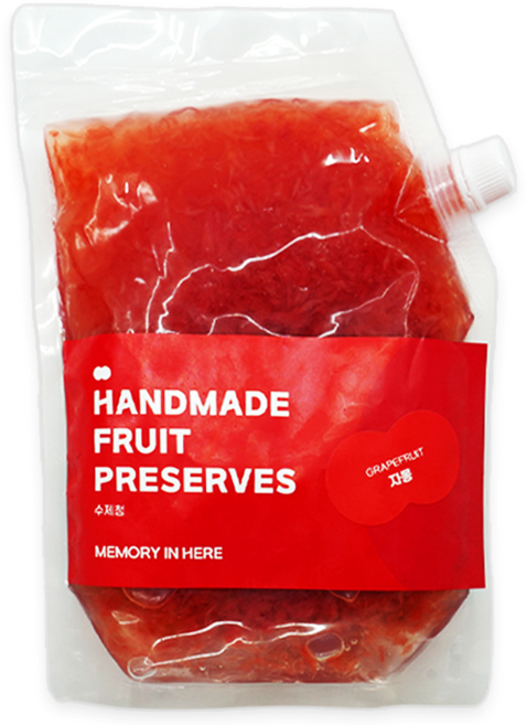 메모리인히어 1KG 자몽청 알갱이 수제 홈카페 업소용 매장용 대용량 정백당, 1개, 1개입