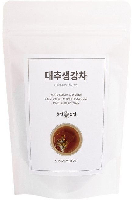 청년농원 대추생강차 티백 국산 100% 건강차 대용량 전통차, 1.2g, 50개입, 2개