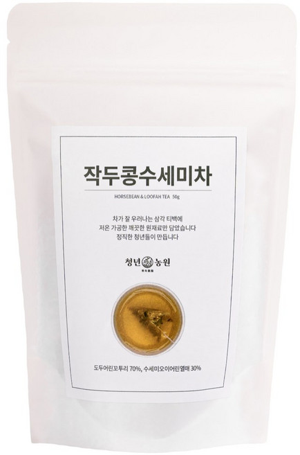 청년농원 저온가공 작두콩수세미차 삼각티백, 1g, 50개입, 2개