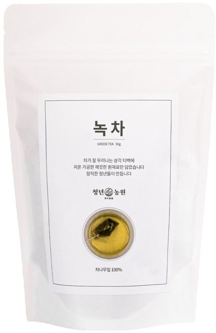 청년농원 저온가공 제주 녹차 삼각티백, 1g, 50개입, 2개