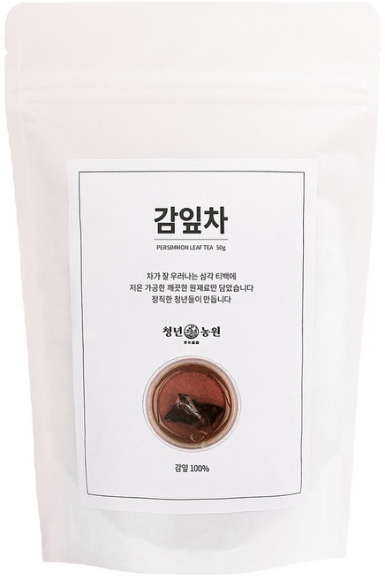 청년농원 저온가공 감잎차 삼각티백, 1g, 50개입, 2개