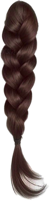 하이유니 [땋기완성] 여신 벼머리 포니테일 100% 고정 집게 붙임머리 부분가발, 1개, 다크브라운