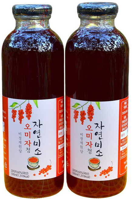 자연미소 문경 오미자청 500ml (비정제원당), 1개입, 2개