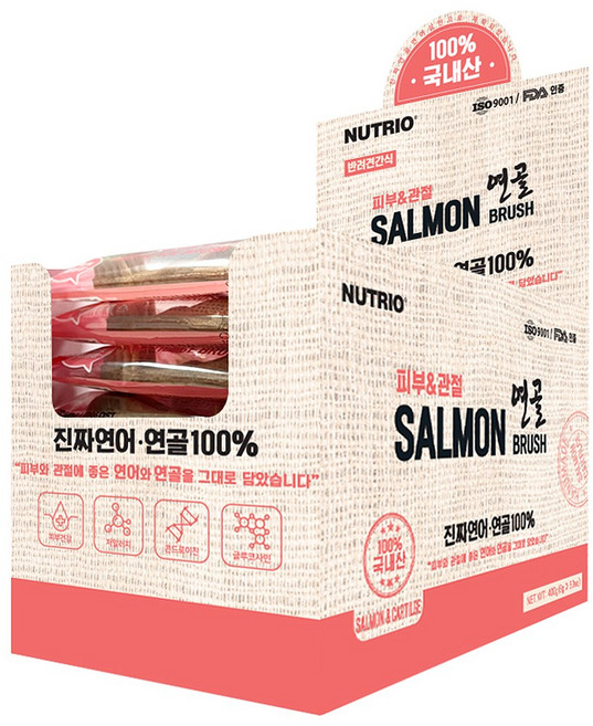 뉴트리오 강아지 프리미엄 브러쉬 간식 50p, 연어, 400g, 1개