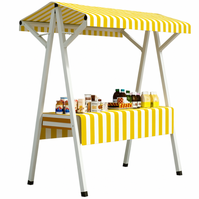 판마켓 철제 가판대 이동식 매대 노점 플리마켓 행사 부스 접이식, 옐로우, 1개